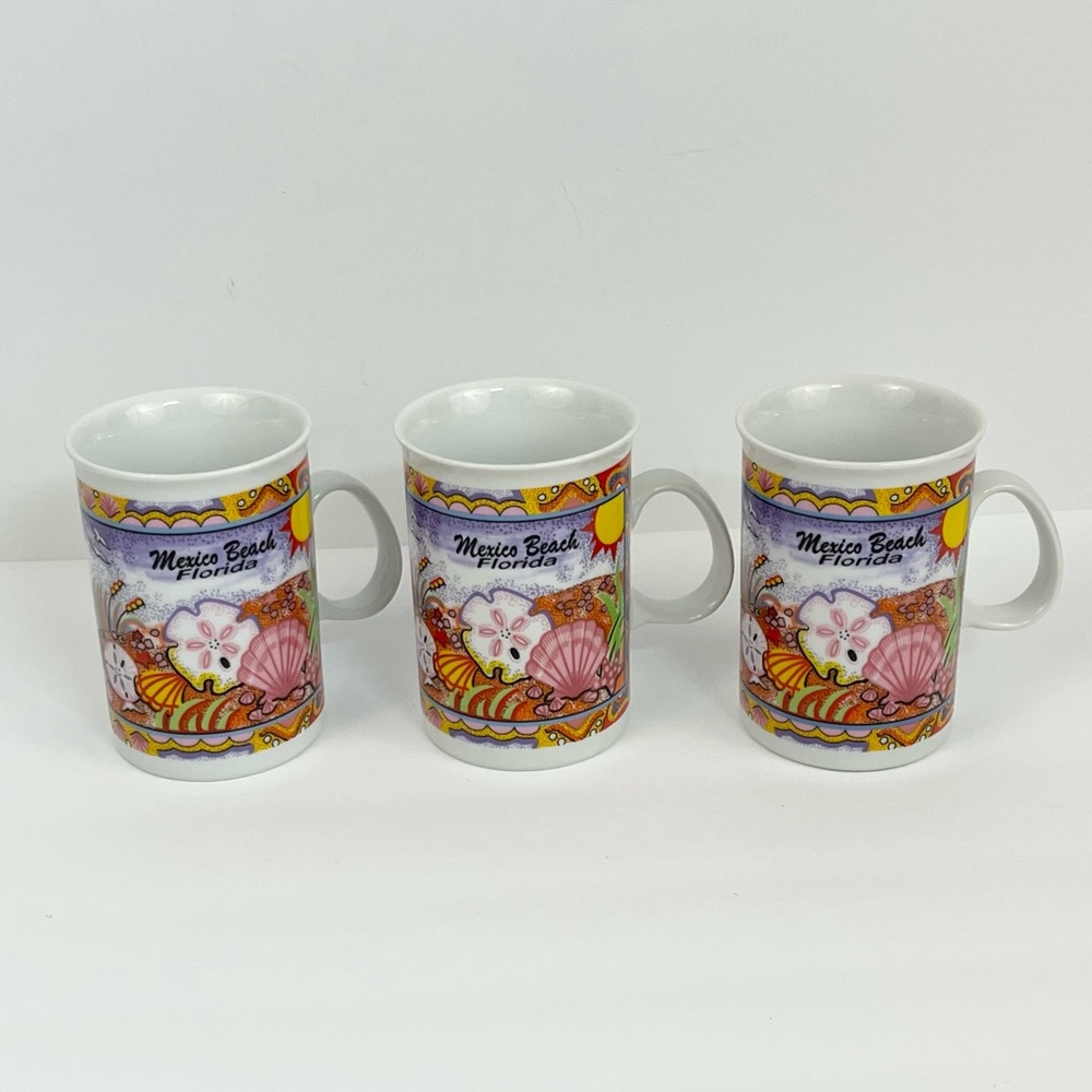 Set of 3 Mexico Beach Florida Coffee Mugs - Picture 12 of 12